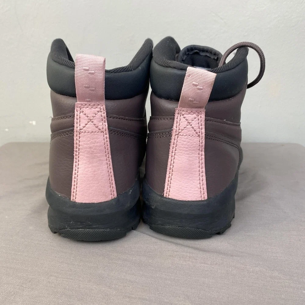 Nike Manoa Boots Youth Size 7Y Brown Pink Leather Hiking‎ Outdoor BQ5372-200